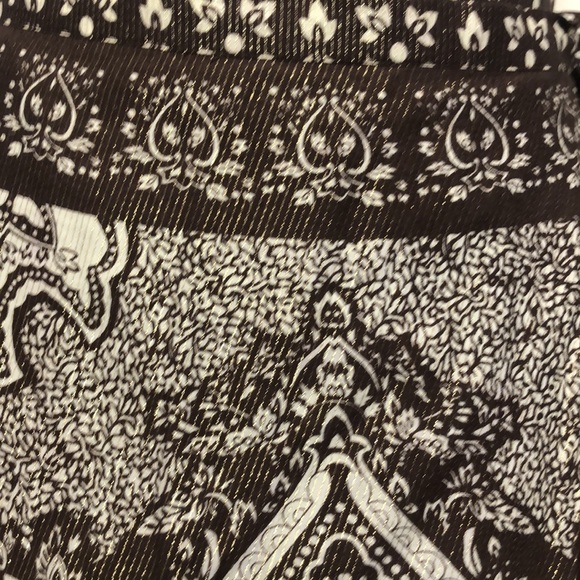 BCBG Maxazria brown and gold bohemian style wrap skirt size XS - Picture 4 of 12